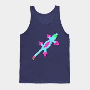 90s Bead Lizard (Teal and Pink) Tank Top